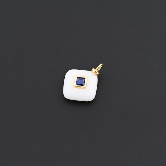 Polished White Jade Gemstone Drop with Sparkling Blue Center and Smooth Finish for Handmade Necklaces 15.6x21.3mm