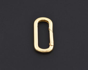 Stort ovalt karbinhakespänne i guld för statement-smycken, säker krok för kedjelänkar 29x14,5 mm