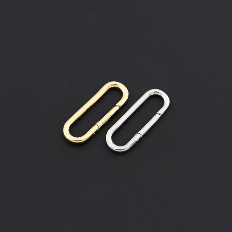 Long Oval Spring Lock With 18K Gold Filled Finish, Ideal for Keychains ...