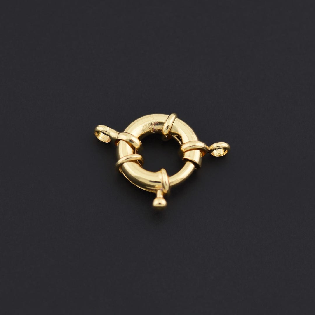 Multi-loop Gold Spring Ring Clasp With Round Design for DIY Necklace ...