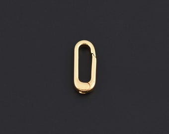 Långt guldfärgat spänne med minimalistisk design, säker krok för pärlor och DIY-tillbehör 18,5 x 7 mm