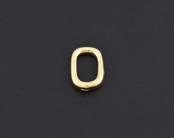Mini ovalt skruvlås i guldfinish, perfekt för handgjorda armband och lätta smycken 19,5 x 15 mm