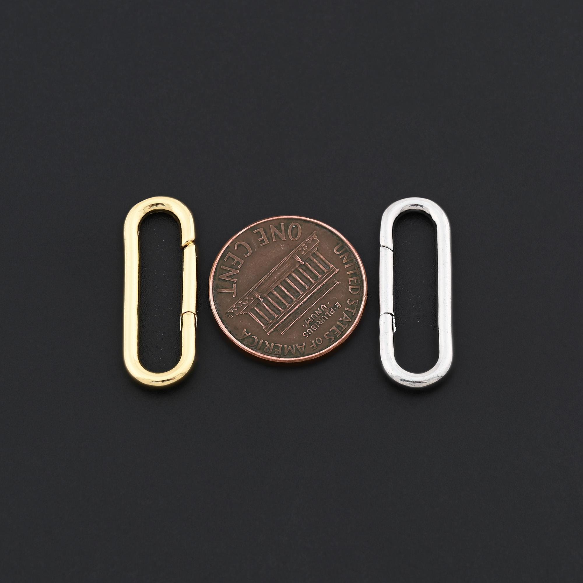 Long Oval Spring Lock With 18K Gold Filled Finish, Ideal for Keychains ...