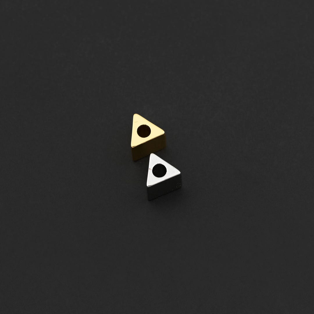 Triangular Bead Minimalist Triangular Bead Featuring Center Hole for Bracelet and ...