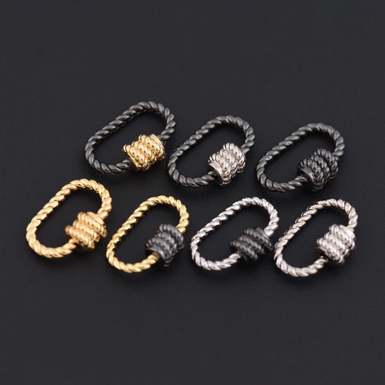 Twisted Rope Oval Screw Lock Clasp in Gold for DIY Jewelry, Bag Charms ...