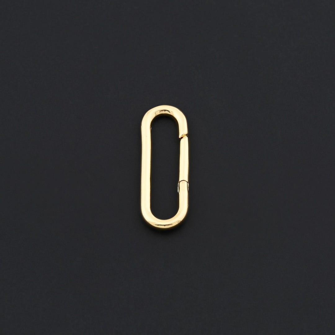 Long Oval Spring Lock With 18K Gold Filled Finish, Ideal for Keychains ...