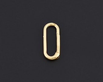 Smalt och lättviktigt karbinhakespänne i guld för smyckes-DIY, elegant långt ovalt kopplingsspänne för berlockarmband 25 x 10 mm