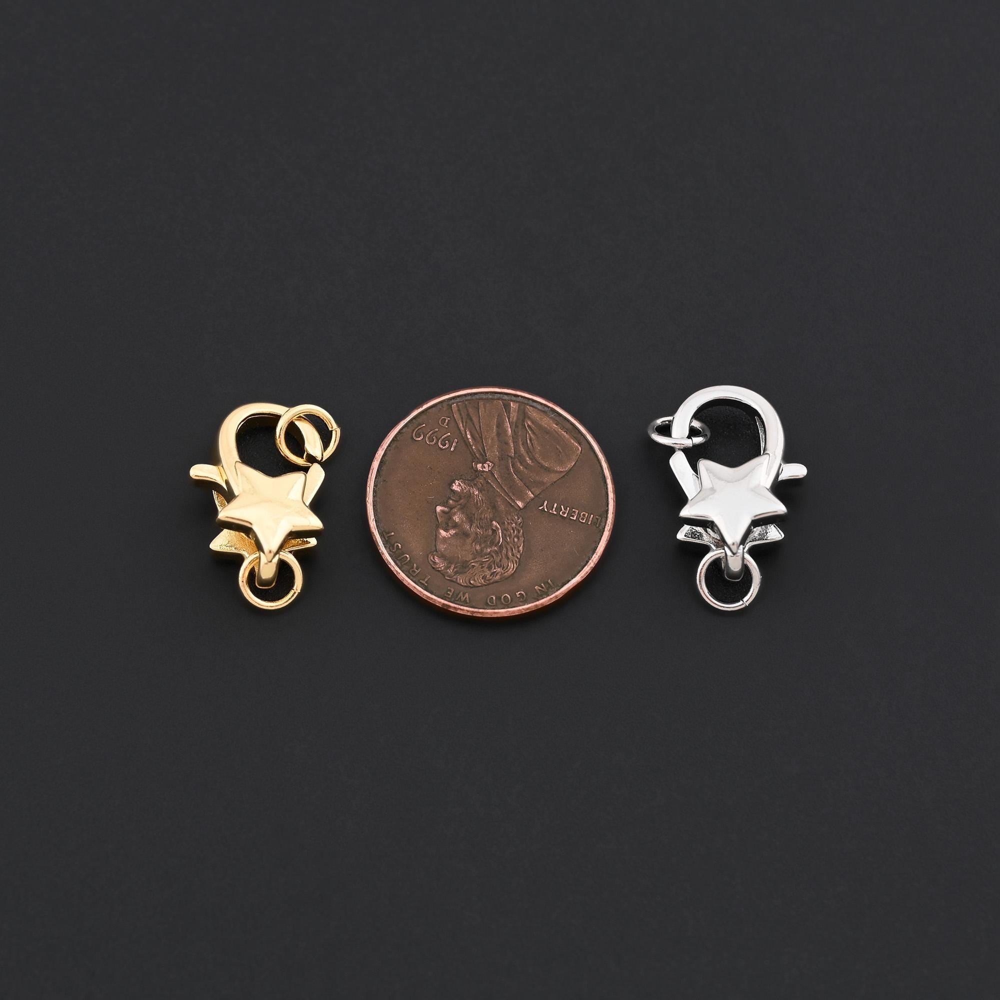 Celestial Star Locking Clasp in 18K Gold Filled for Charm Holders