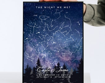 Custom map of the stars star wedding sign engagement gifts night sky map unique wedding star chart constellation map night we met map