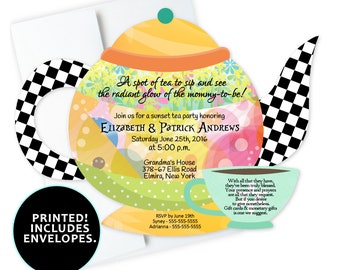 tea baby shower invitations luncheon invitation bridal shower etsy