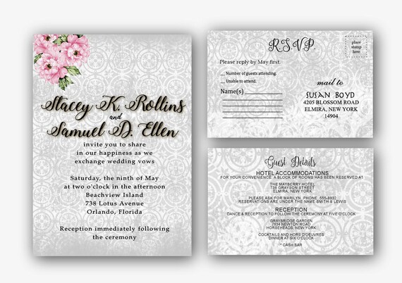 Rustic Wedding Invitations Country Winter Bridal Shower Etsy