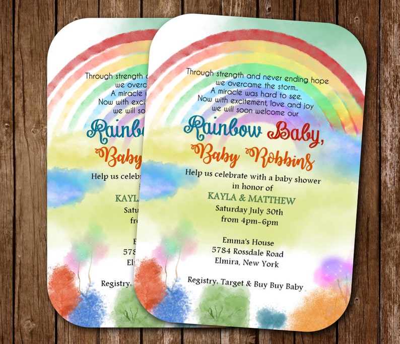 Rainbow Baby Shower Invitations Rainbow Boy Girl Watercolor Rainbow Sprinkle Invitations Twin Gender Neutral Shower Invites Shower