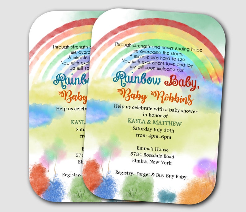 Rainbow Baby Shower Invitations Rainbow Boy Girl Watercolor Rainbow Sprinkle Invitations Twin Gender Neutral Shower Invites Shower