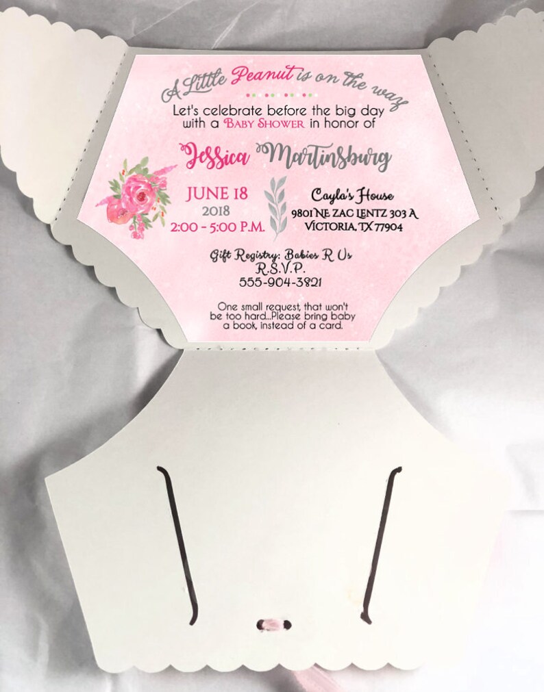 Diaper Jungle Invitations Diaper Shape Diaper Shaped Baby Invitations Boy Girl Shower Invites Cards Et Of 60 Cards Pink Gray Yellow Invite Paper Paper Party Supplies