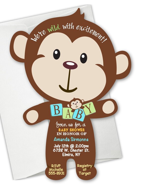 monkey baby shower invitations