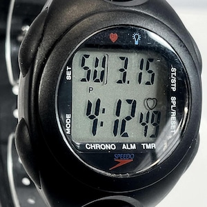 Speedo Digital Heart Rate Monitor Watch 2006 Features Black Resin Case with Multi-Function Display Including Chrono Alarm and Timer