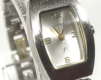 Fossil f2 ladies rectangular silver tone fashion watch NEW BATTERY Fossil | Accessories | Fossil F2 Watch Women 9mm Es996  main image 3