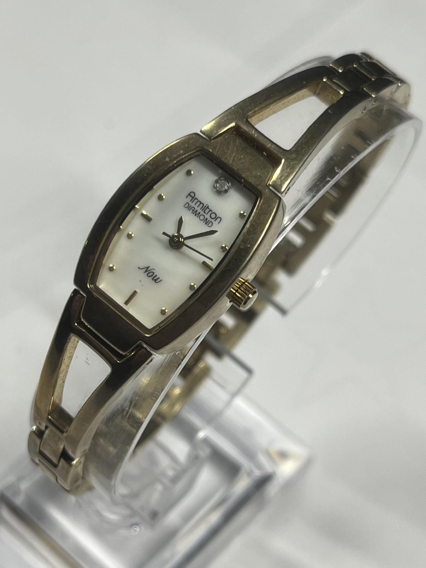 Armitron Now Two-Tone Crystal Bezel Watch Stainless Steel Back “New Battery” Armitron Black Diamond Stainless Steel Watch 20/41781T Men  main image 2