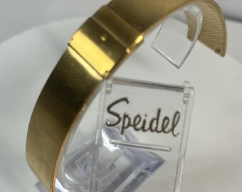 Speidel - La Salle Gold Tone Mesh Watch Strap Fits 18 to 22 Millimeter Lugs Adjustable Clasp New Old Stock.