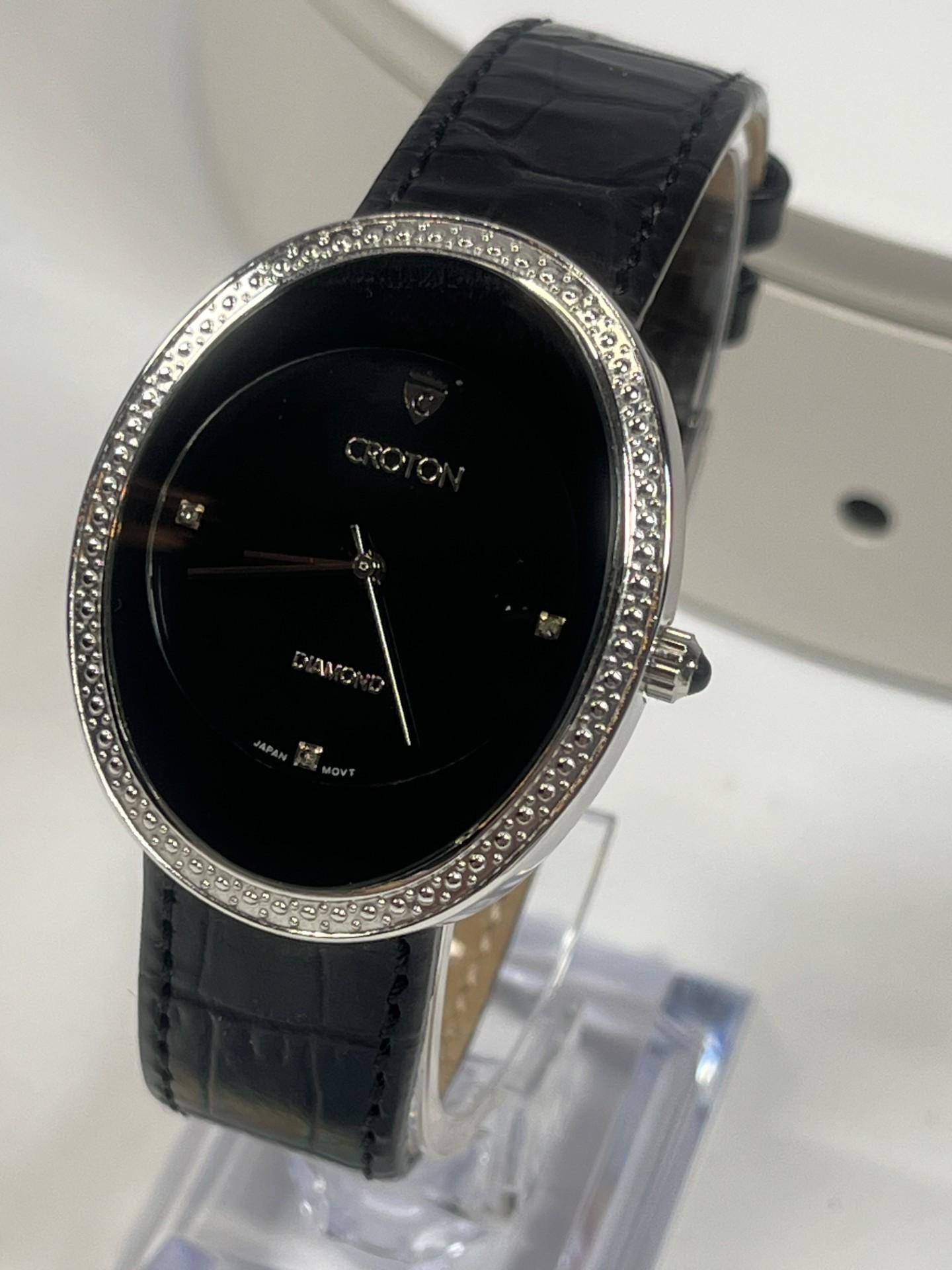 ?Vintage Croton Manhatton Diamond Gold Watch with Black Dial DECIDER Croton main image 3