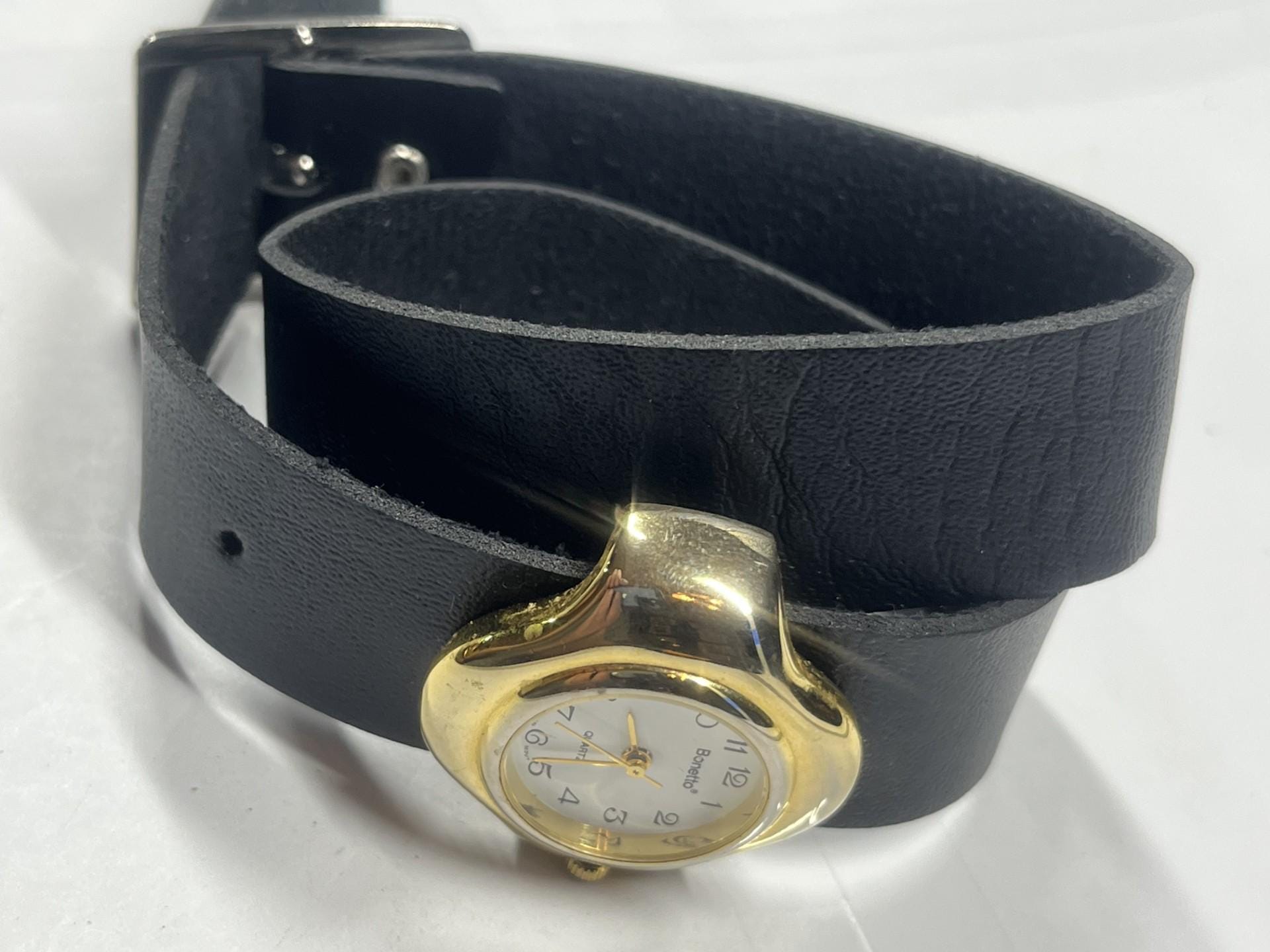 Vintage Bonetto Bisque‎ Girl Quartz Watch Bracelet VINTAGE Bonetto Bisque Girl Rhinestones Avalon Broach Watch  main image 3
