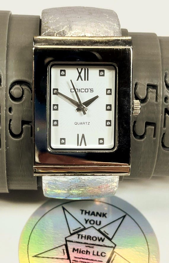 Chicos Quartz Timepiece Sleek Rectangular Silver … - image 6