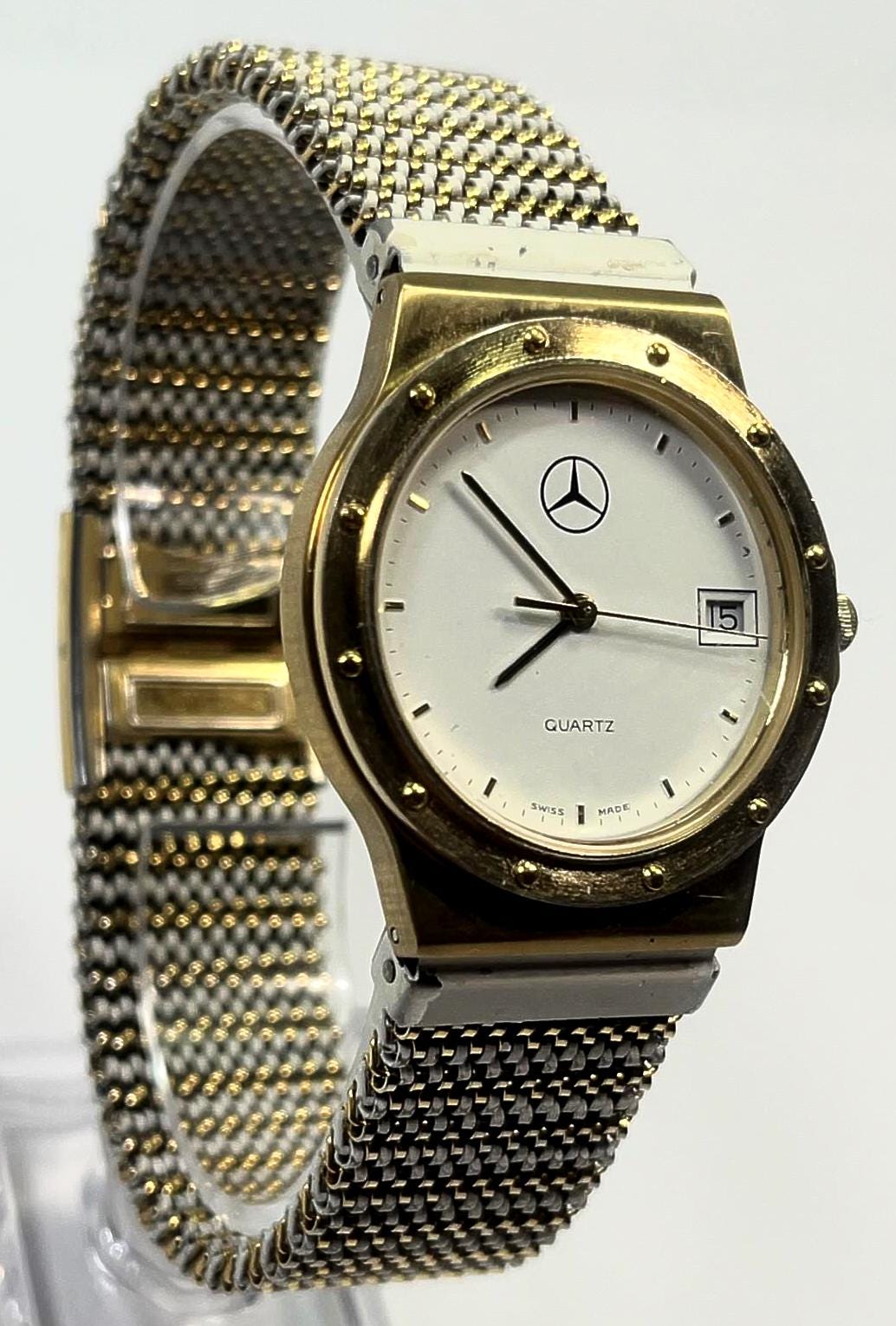 Rare Mercedes-benz 32mm Swiss Made Quartz Watch, Just-date, Logo