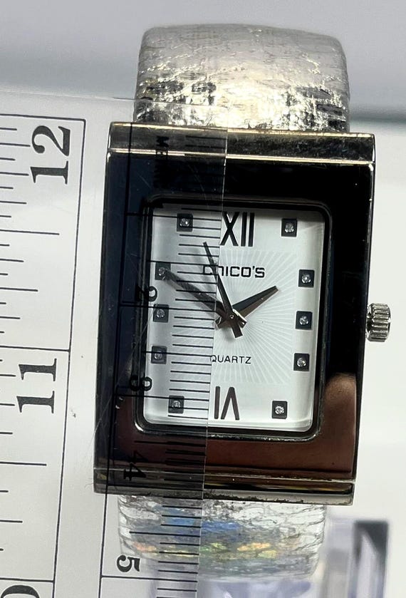 Chicos Quartz Timepiece Sleek Rectangular Silver … - image 4