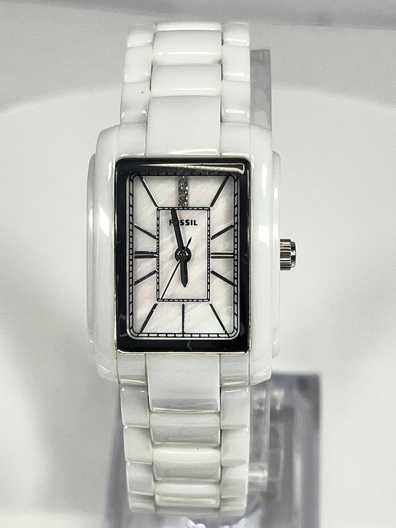 Fossil Ceramic Tank Rectangular Case Mother of Pe… - image 2