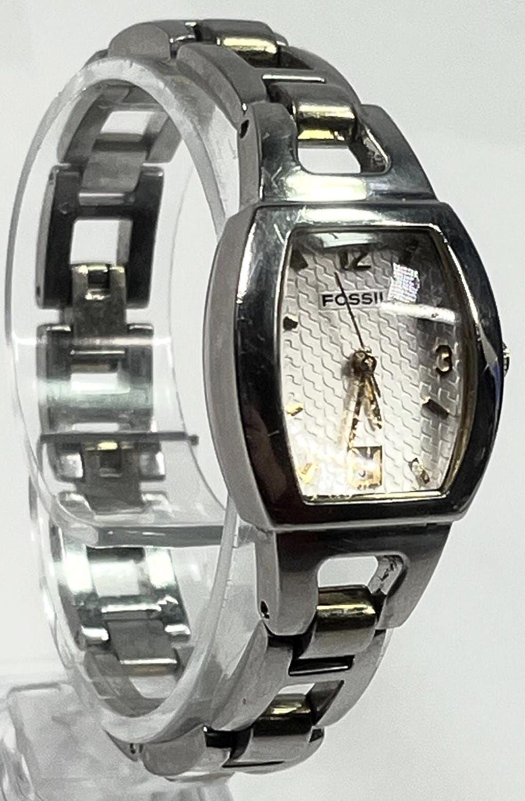 Vintage Fossil F2 Date Watch 2 Tone Vintage Square-Dial Fossil F2 Ladies Watch | Two-tone Fossil  main image 3