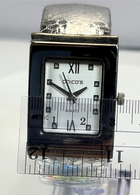 Chicos Quartz Timepiece Sleek Rectangular Silver … - image 5