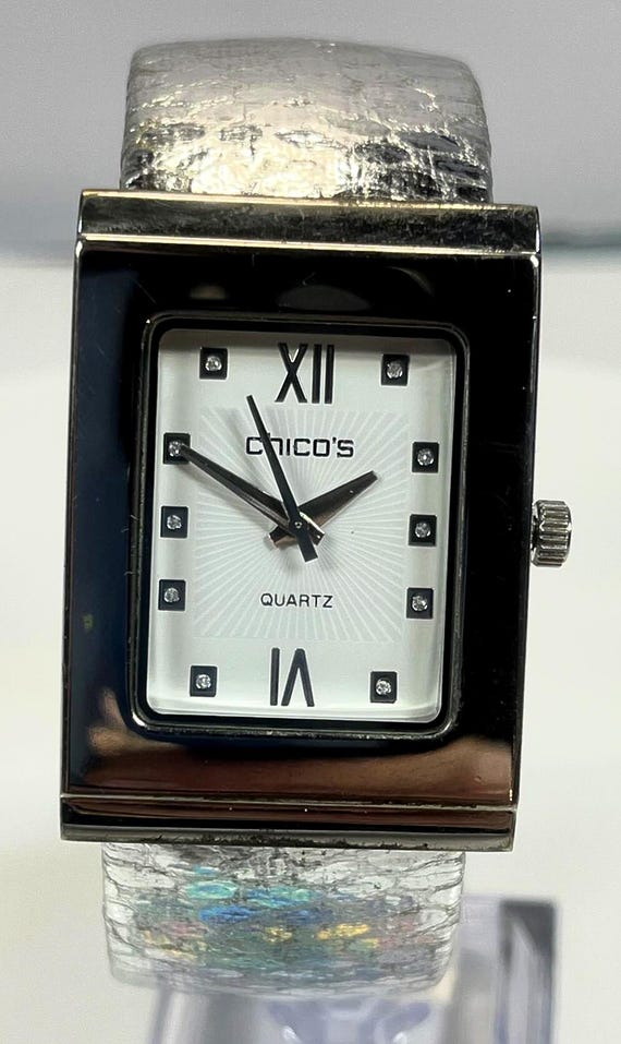 Chicos Quartz Timepiece Sleek Rectangular Silver … - image 2