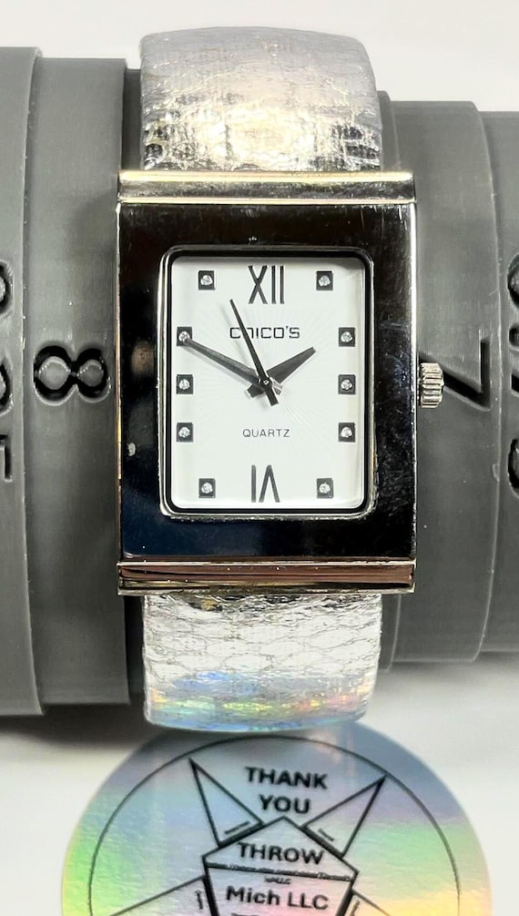 Chicos Quartz Timepiece Sleek Rectangular Silver … - image 7