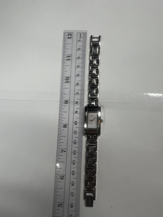 DKNY silver tone watch timeless rectangular desig… - image 5