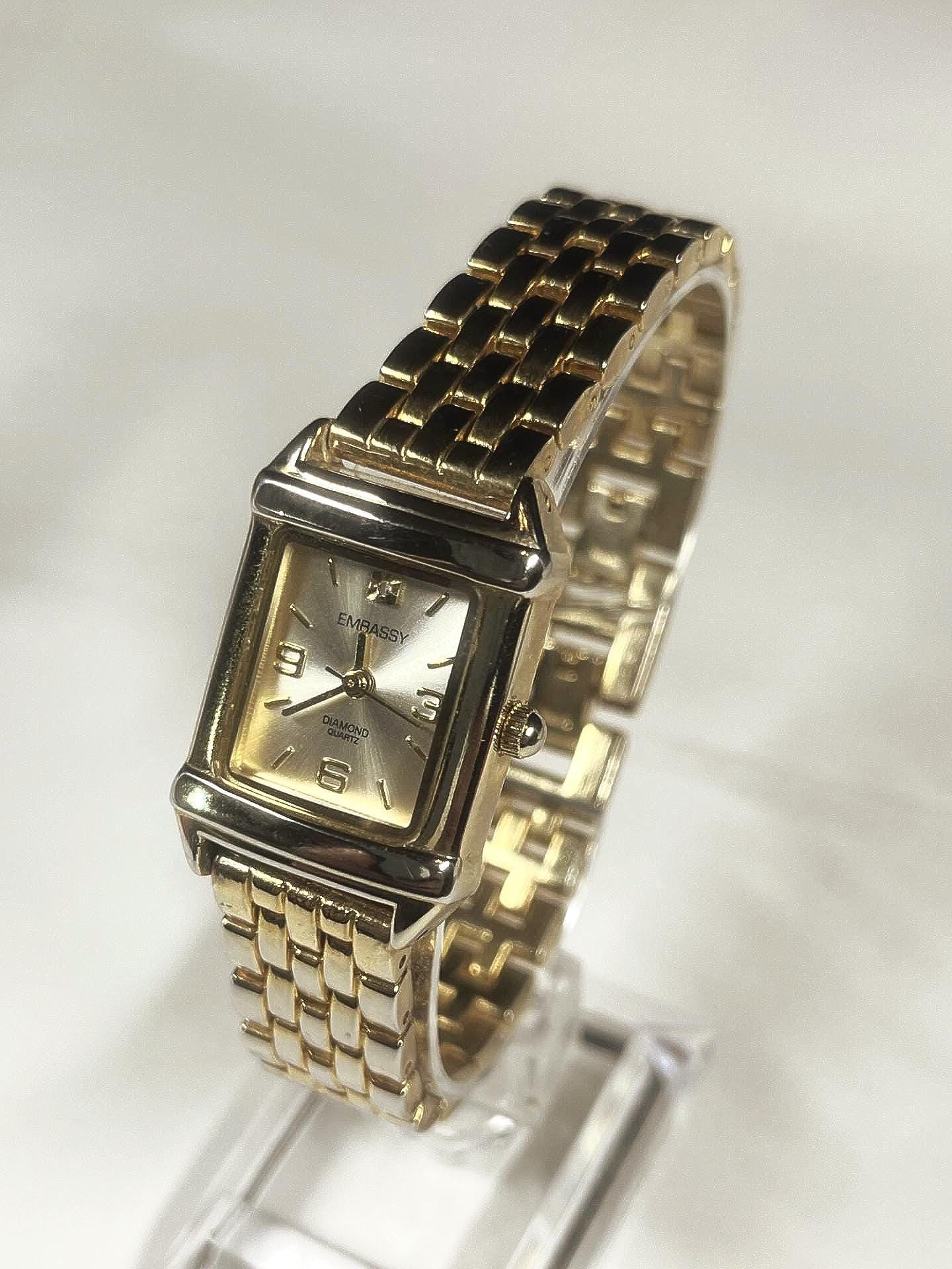Beautiful ICED out Embassy By Gruen Womens watch MOP Dial Embassy Women Watch - Etsy main image 2