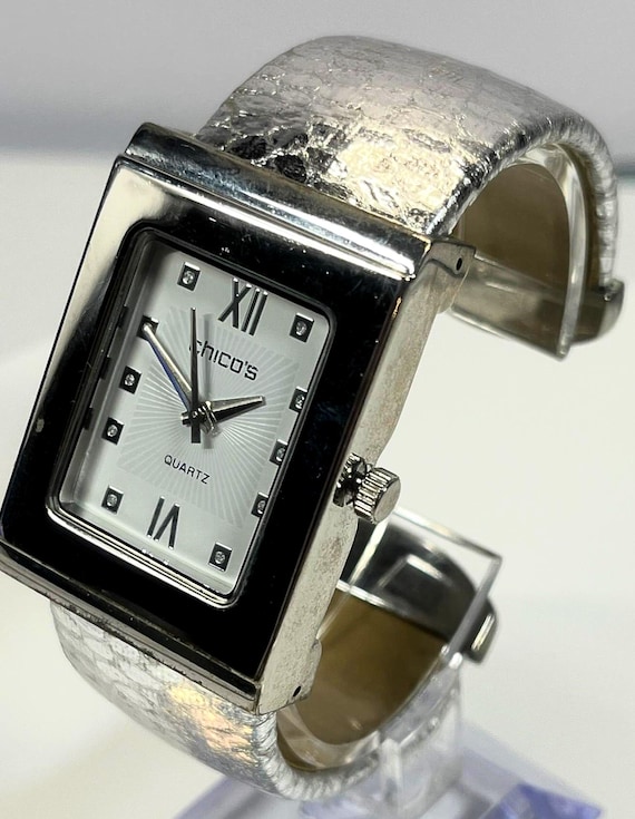 Chicos Quartz Timepiece Sleek Rectangular Silver … - image 3