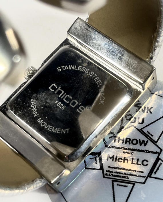 Chicos Quartz Timepiece Sleek Rectangular Silver … - image 8