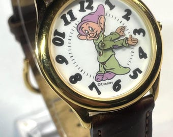 Disney Store Watch Collector's Club Dopey watch, Fossil 1993. 1152/5000. new battery