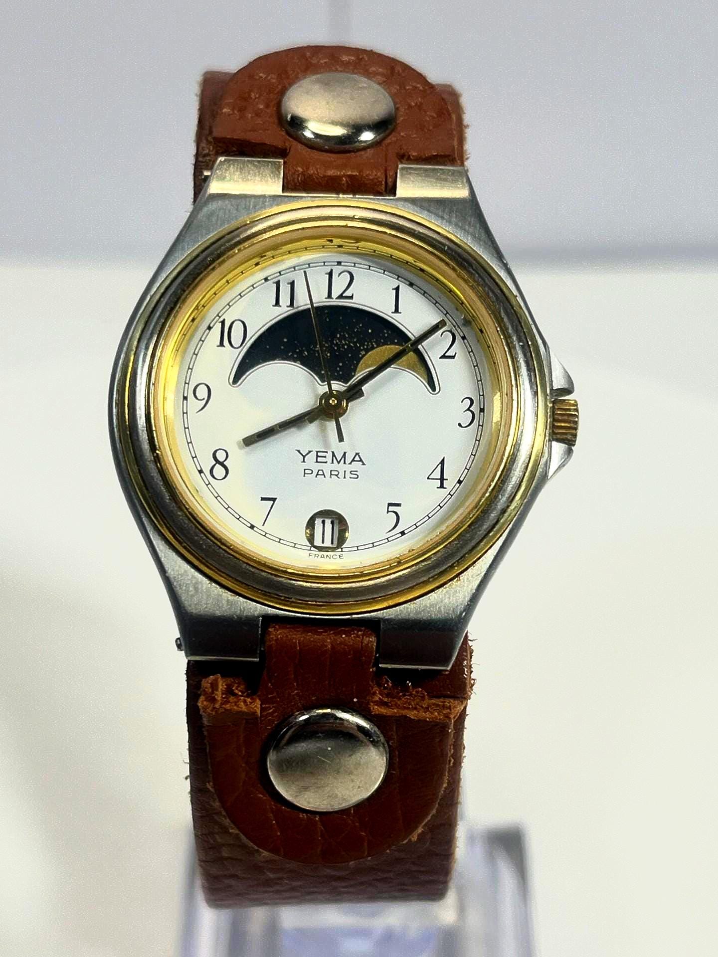Vintage Gitano Double Window Moon Phase‎ Ladies Watch 36mm 8\