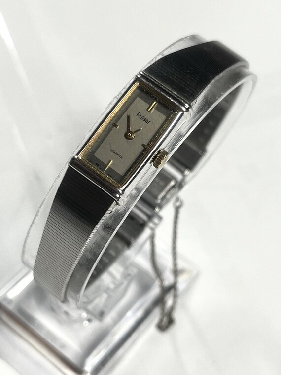 Vintage Pulsar by Seiko  Silver Women\'s Mesh Bracelet Watch needs battery Vintage gold tone SEIKO PULSAR Women main image 4