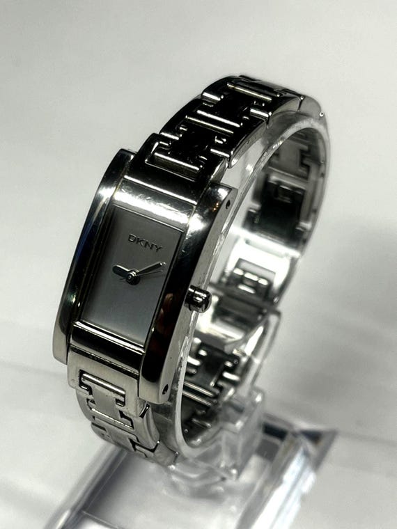 DKNY silver tone watch timeless rectangular desig… - image 1