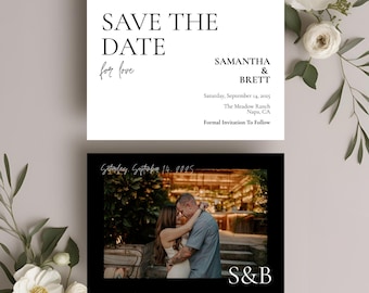Save the Date for Love Wedding Invitation | Simple Modern Wedding Save the Date | Minimalist Editable Template | Instant Download