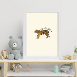 Tiger Nursery Print – Safari Animal Wall Art for Kids Room or Nursery | Jungle Animal Printable Quote Art | Instant Download