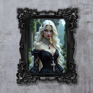 Gothic Queen im Mondlicht mystisch dunkel Portrait Kunstdruck