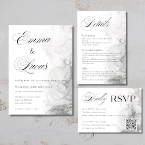 Modern Wedding Invitation Set | Editable Canva Template | RSVP + Details Card | Printable Minimalist Wedding Suite | Luxury Invitation