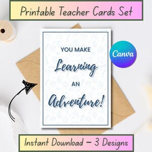 Remerciez vos enseignants avec notre jeu de cartes attentionné | Cadeau de remerciement pour enseignant | Cadeau de fin d'année parfait | Téléchargement instantané