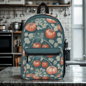 Sac à dos à imprimé botanique tomate, sac cadeau pour gourmets, sac à dos inspiré du jardin, cartable pour la rentrée scolaire, fourre-tout Farmers Market