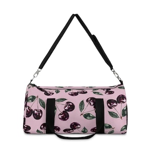 Bolsa de viagem Cherry Duffel | Bolsa vegana para academia e viagens | Bolsa grande para esportes e fins de semana
