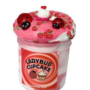 Ladybug Cupcake Butter Slime - Strawberry Cupcake Scented