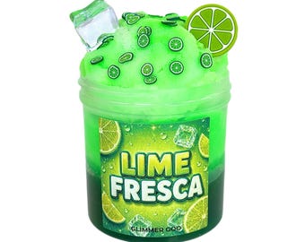 Lime Fresca Clear Icee Slime | Sweet Lime Sugar Scented, Citrus Charm Topper
